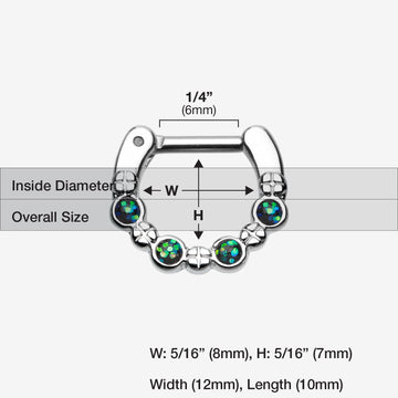 Detail View 1 of Classic Aurea Sparkle Septum Clicker -Black
